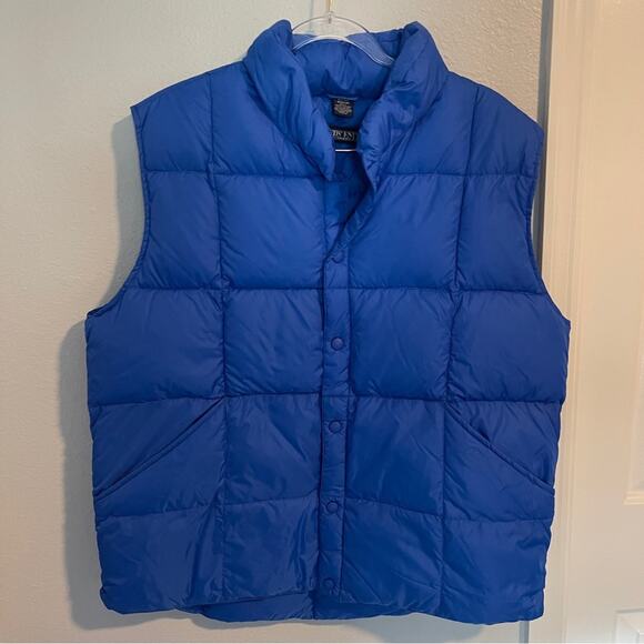 Lands End Vest Goose Down Feathers Blue Large Mens - Picture 10 of 11